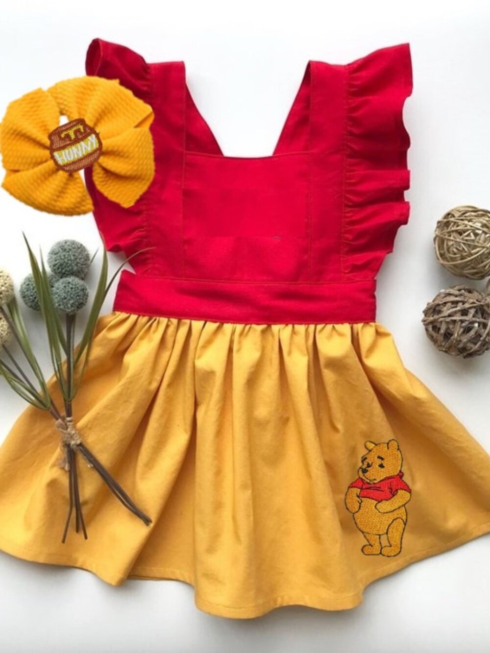 Winnie The Pooh Dress Smash Cake Birthday Pooh Outfit Dress Disney Clothes